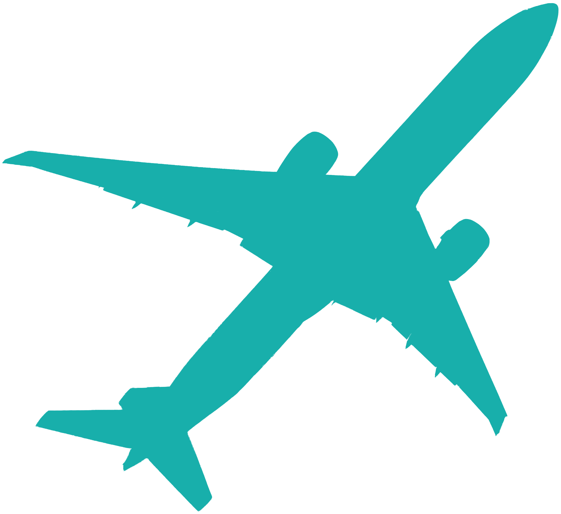 Green silhouette of a plane